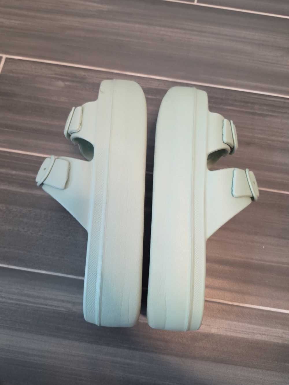 Zara rubberised strappy mint sandals Size 40 - Picture 3 of 5